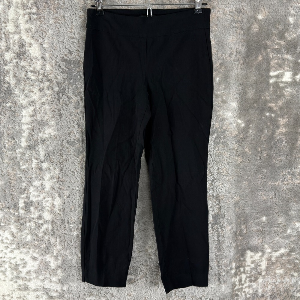 Harve Benard Size 2 Stretch Minimalist Straight Leg Pants Black Pull On Career